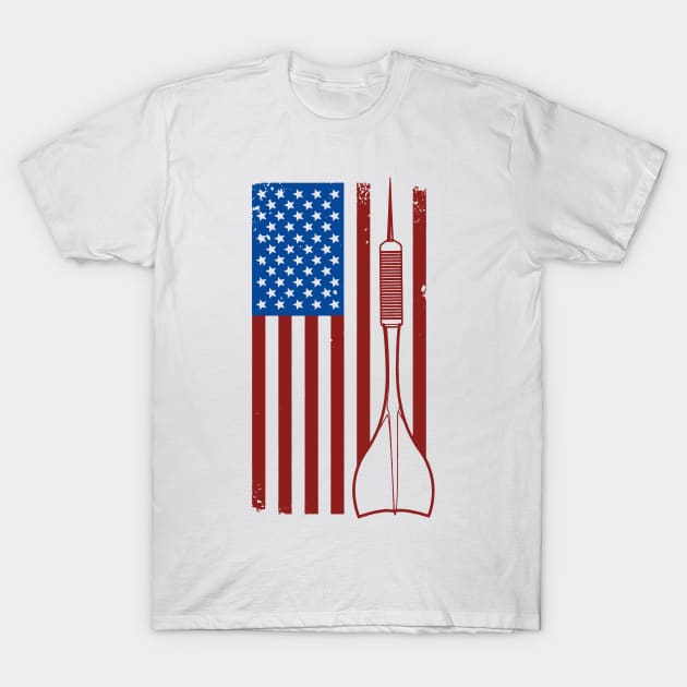 Darts USA Pride America Flag Arrow Patriot Gift T-Shirt by MrTeee